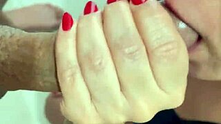 MILF blonde begs blowjob till creamy cumshot floods her throat