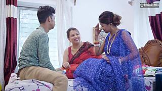 Desi Indian Husband Guides Threesome with Two Horny Desi Wives Full Movie