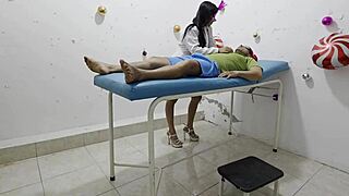 Latina Doctor Fucks Patient's Huge Cock in Office for Christmas Celebration