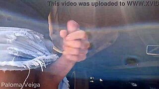 paloma veiga flashes her huge cock on the train line