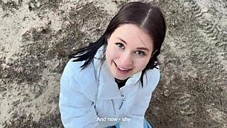great spot for outdoor photoshoot with her swallowing my cum pov