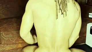 ivory white gapes ass with huge dildo solo pounding