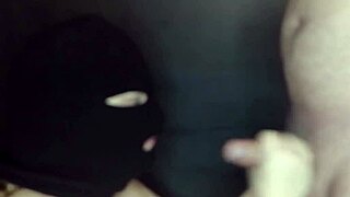 stepsis hides face in balaclava deepthroats my cock sloppily