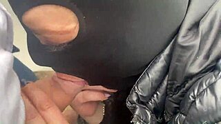 risky outdoor blowjob leads to public cumshot