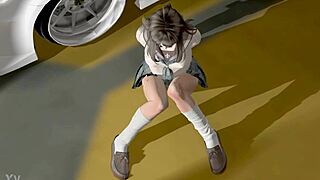 i tried belt bondage and ball gag self tie in indoor parking lot... tomoe caught me!!