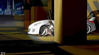 i tried belt bondage and ball gag self tie in indoor parking lot... tomoe caught me!!