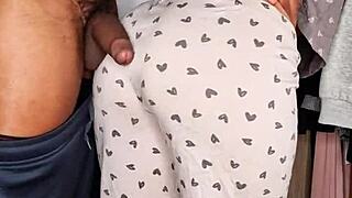 i catch my brother's cheating girlfriend in the closet she mistakes me for her man and we fuck rough