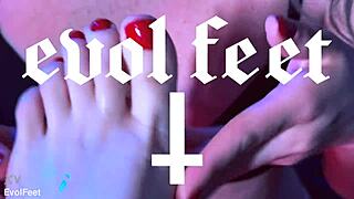 Goddess Feet Choking Deepthroat Lick from Bisexual Blonde Redhead!