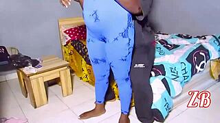 chubby lesbians end workout with strap-on pussy fuck!!