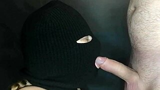 stepsis hides face in balaclava deepthroats my cock sloppily
