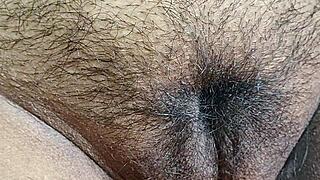 Desi bhabi spreads and cleans her hairy wet pussy 😏🧼