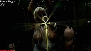 bridgette b as hippolyta endures brutal bound domination and savage pounding