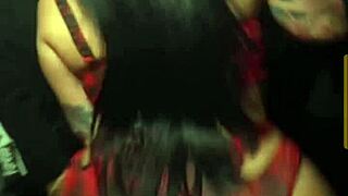 Big Ass Brunette Bombs Sexy Night Club Dance