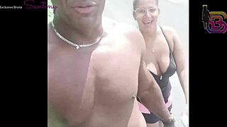 cuck watches super hung stud fuck wife in woods