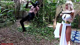 bridgette b as hippolyta endures brutal bound domination and savage pounding