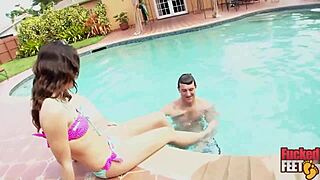 Natalie heart's footjob milks philly johns throbbing cock desperately