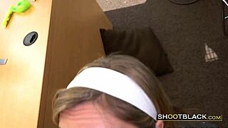 nerdy chick gags on directors massive cock deep!