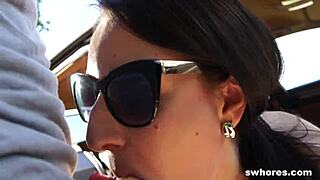 €50 PICKUP SLUT! bareback doggy pounding her sloppy ass outdoors hard