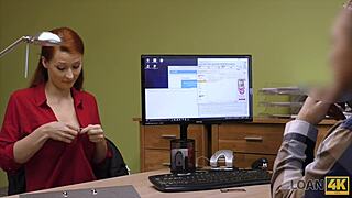 Loan4k. Hypnotic Big Boobs Trick Credit Manager in Casting Interview