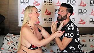 curvy blonde momma hits elo's spicy podcast room