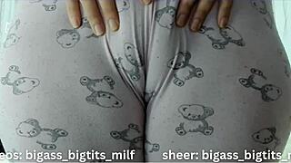 her plump camel toe lips peek out teasingly before she spreads wide for the camera