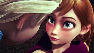 futa elsa fingers then fucks anna in frozen parody