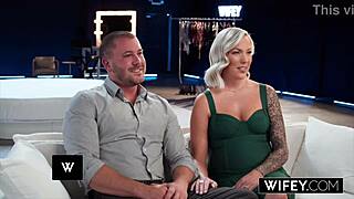 Blonde Hotwife Candice Grips Hubby's Hand on Monster BBC