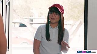 Straight teen gf's shaved pussy tastes so sweet on my tongue first time