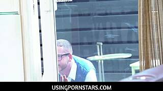 Professor uses 18yo pornstar student's mouth and pussy in bathroom pov