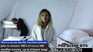 kalani luana's huge tits get spread wide backstage before face fucking blast of cum