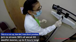 lainey feels the thrill in intense gyno exam spreading small tits pussy