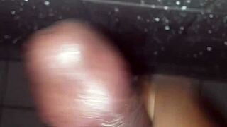 Jerking huge black teen 18+ cock closeup cumshot moan s4 e9