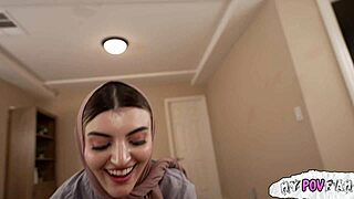 hijab princess petite deepthroat daddy cock cum facial