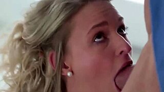 Stepdaughter sneaks silent deepthroat blowjob on stepdaddy's throbbing cock!