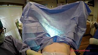 lainey feels the thrill in intense gyno exam spreading small tits pussy