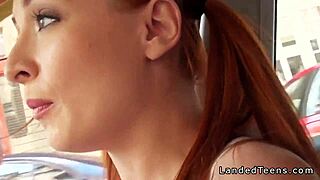 redhead cheerleader hitchhiker gets fucked outdoors pov