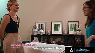 blake blossom gets oiled massage from leana lovings in army barracks