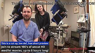 lainey feels the thrill in intense gyno exam spreading small tits pussy