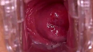 She guides his throbbing cock to shoot deep inside her wetness