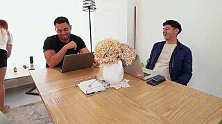 hey employee, two students fuck you with huge cocks missionary spooning?