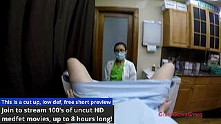 lainey feels the thrill in intense gyno exam spreading small tits pussy