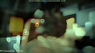 Cheerleader sneaks in after close for rough doggystyle creampie fuck