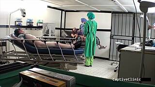 Patient chokes on nurse Ami Rogue's deepthroat backstage blowjob