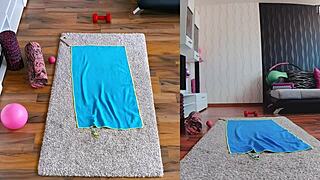 Curvy Milfs Spread Fat Asses Double Naked Yoga Workout Worship