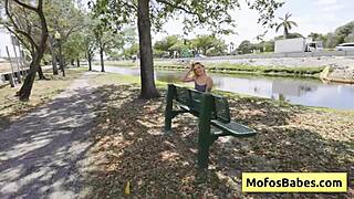 Petite Blonde Teen Joey White Seduces Muscular Bald Dude for Hardcore Lake Fuck