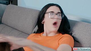 Shemale yoga spirals into tranny dick sucking anal threesome