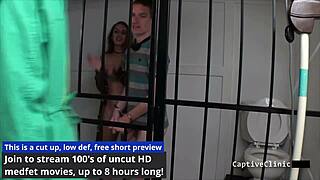 Patient chokes on nurse Ami Rogue's deepthroat backstage blowjob