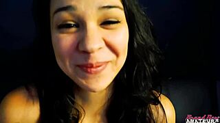 Lovely Brunette Coed Sabrina's Shaved Twat Fucked Hard Before Cum Swallow