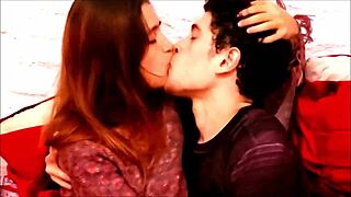 hot brunette babe rides friend missionary romantic orgasm cumshot