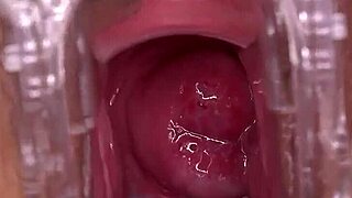 She guides his throbbing cock to shoot deep inside her wetness